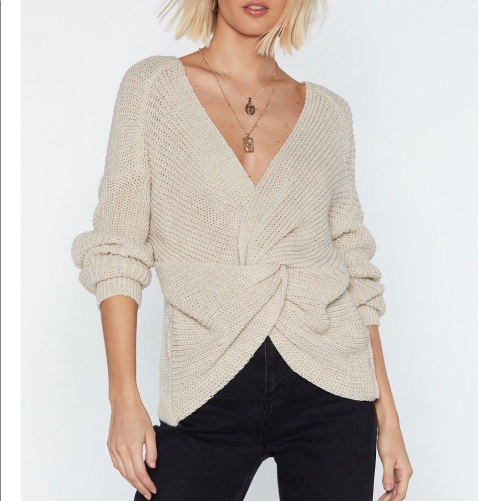 Twisted Beige Sweater